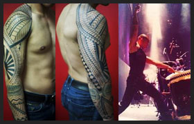 Henry a musician from Las Vegas, U.S.A. is wearing a full-sleeve tattoo which represents his roots and his large family.
